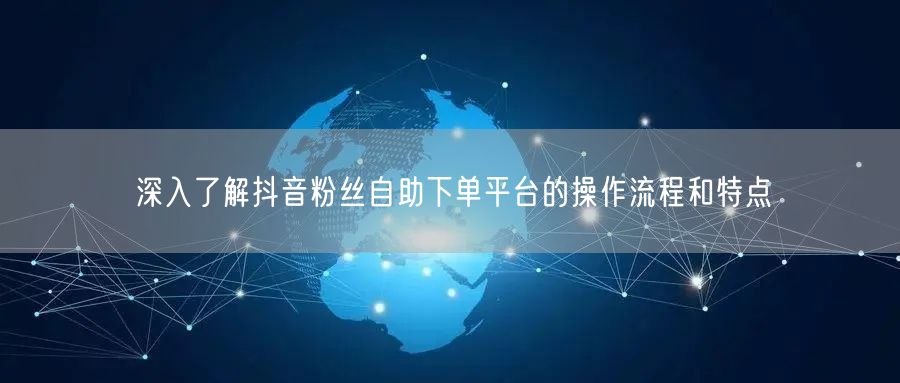深入了解抖音粉丝自助下单平台的操作流程和特点