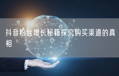 抖音粉丝增长秘籍探究购买渠道的真相