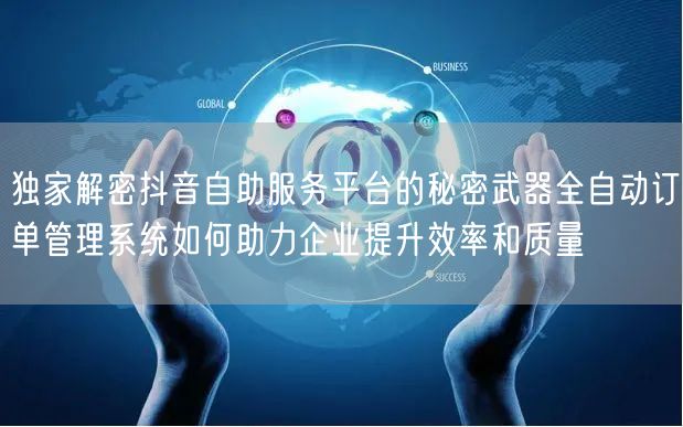 独家解密抖音自助服务平台的秘密武器全自动订单管理系统如何助力企业提升效率和质量