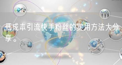 低成本引流快手粉丝的实用方法大分享。