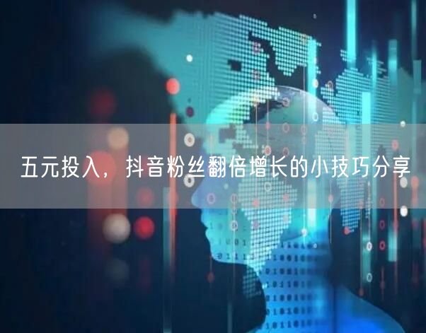 五元投入，抖音粉丝翻倍增长的小技巧分享