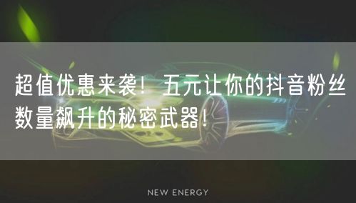 超值优惠来袭！五元让你的抖音粉丝数量飙升的秘密武器！
