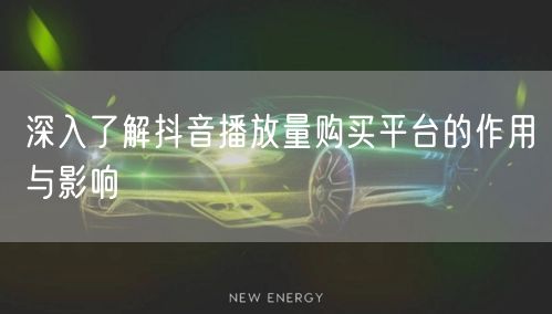 深入了解抖音播放量购买平台的作用与影响