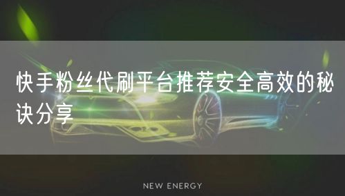 快手粉丝代刷平台推荐安全高效的秘诀分享