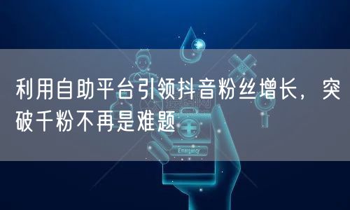 利用自助平台引领抖音粉丝增长，突破千粉不再是难题