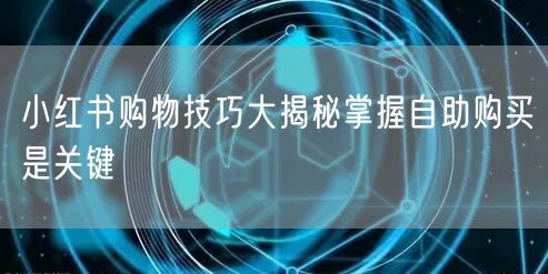 小红书购物技巧大揭秘掌握自助购买是关键