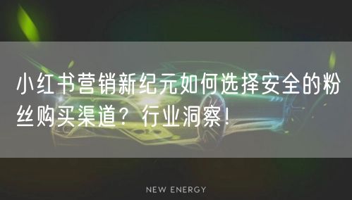 小红书营销新纪元如何选择安全的粉丝购买渠道？行业洞察！