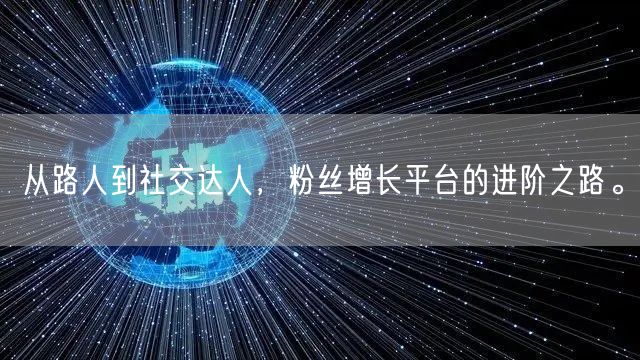 从路人到社交达人，粉丝增长平台的进阶之路。