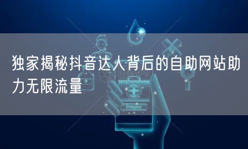 独家揭秘抖音达人背后的自助网站助力无限流量