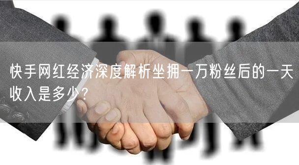 快手网红经济深度解析坐拥一万粉丝后的一天收入是多少？
