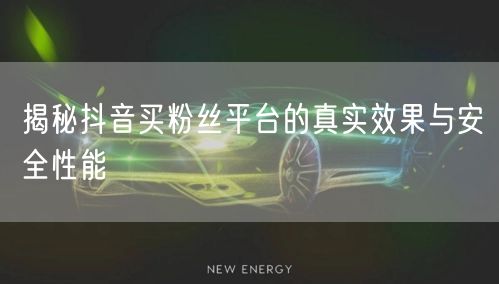 揭秘抖音买粉丝平台的真实效果与安全性能